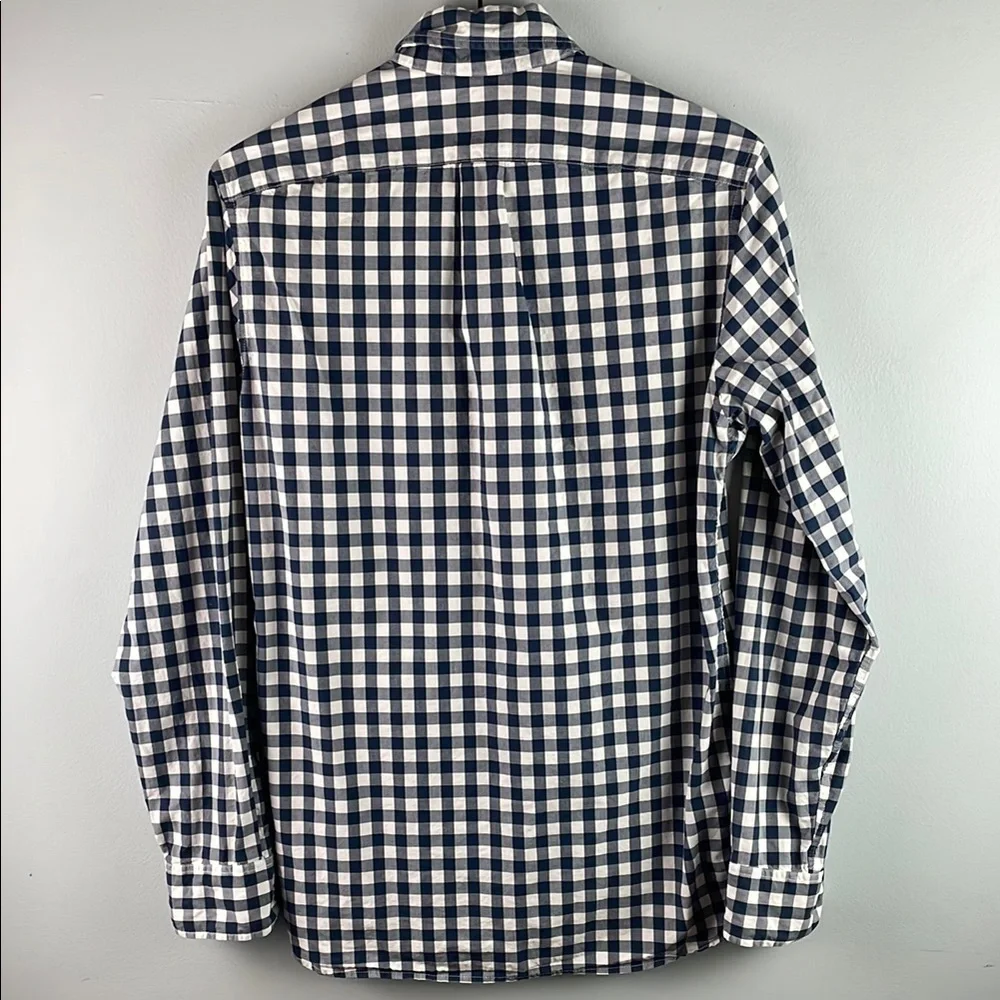 J. Crew Gingham Classic Navy Cotton Shirt Size XS